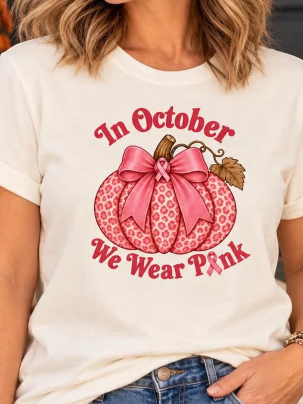 Cute Pumpkin Halloween Tee, October Pink Shirt Gift